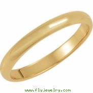 18K Yellow 02.50 MM Half Round Band