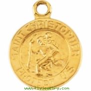 18K Yellow 23.00 MM St. Christopher Medal