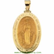 18K Yellow 29.00X20.00 MM Miraculous Medal