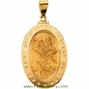 18K Yellow 29.00X20.00 MM St. Christopher Medal