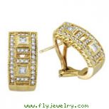 18K Yellow Gold 1.0ct Diamond Antique-Style Earrings SI1-SI2 G-H