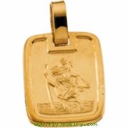 18K Yellow Gold 13.10 X 11.20 St. Christopher Medal