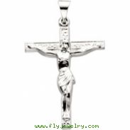 18K Yellow Gold 24.6x19.3 Cross With Crucifix