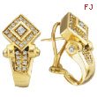 18K Yellow Gold Antique-Style .68ct Diamond French-Style Post Earrings