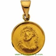 18K Yellow Gold Face Of Jesus (ecce Homo) Medal