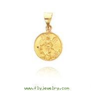 18K Yellow Gold Guardian Angel Medal