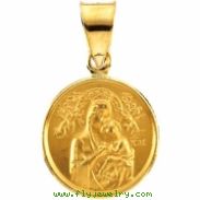 18K Yellow Gold Perpetual Help Medal
