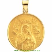 18K Yellow Gold Perpetual Help Medal