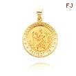 18K Yellow Gold Round Saint Christopher Medal