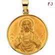 18K Yellow Gold Sacred Heart Medal