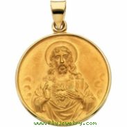 18K Yellow Gold Sacred Heart Medal