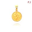 18K Yellow Gold Saint Christopher Medal