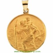 18K Yellow Gold St Christopher Medal