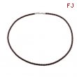 20 INCH NONE 4 MM BLACK FAUX LEATHER NECKLA