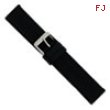 20mm Blk Tread Silicone Rubber Slvr-tone Bkle Watch Band ring