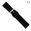 22mm Blk Tread Silicone Rubber Slvr-tone Bkle Watch Band ring