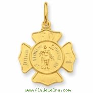 24k Gold-plated Sterling Silver Saint Florian Fireman's Badge Medal