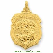 24k Gold-plated Sterling Silver Saint Michael Badge Medal