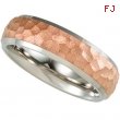 7MM TITANIUM HAMMERED ROSE IMMERSE PLATED POLISHED BEVELLED DOMED BAND