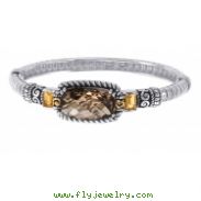 Alesandro Menegati 14K Accented Sterling Silver Bangle with Smoky Quartz and Citrines
