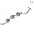 Alesandro Menegati 14K Accented Sterling Silver Bracelet with Blue and White Topaz