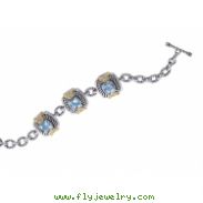 Alesandro Menegati 14K Accented Sterling Silver Bracelet with Blue and White Topaz