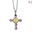 Alesandro Menegati 14K Accented Sterling Silver Cross Necklace with Amethysts