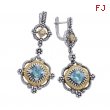 Alesandro Menegati 14K Accented Sterling Silver Earrings with Blue Topaz and Diamonds 