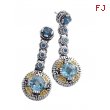 Alesandro Menegati 14K Accented Sterling Silver Earrings with Blue Topaz and Diamonds 
