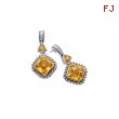 Alesandro Menegati 14K Accented Sterling Silver Earrings with Citrines