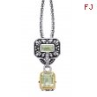 Alesandro Menegati 14K Accented Sterling Silver Green Amethyst and Diamonds Necklace