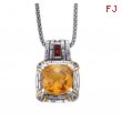 Alesandro Menegati 14K Accented Sterling Silver Necklace with Citrine and Garnet