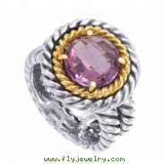Alesandro Menegati 14K Accented Sterling Silver Ring with Amethyst