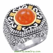 Alesandro Menegati 14K Accented Sterling Silver Ring with Carnelian