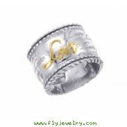 Alesandro Menegati 14K Gold & Sterling Silver "Love" Ring