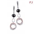 Alesandro Menegati Rose Gold Accented Sterling Silver Fashion Earrings with Black Onyx