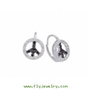 Alesandro Menegati Sterling Silver Black Diamonds and White Topaz Fancy Fashion Earrings