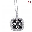 Alesandro Menegati Sterling Silver Black Diamonds and White Topaz Fashion Fancy Square Necklace