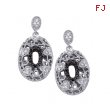 Alesandro Menegati Sterling Silver Black Diamonds and White Topaz Fashion Oval Pendant Earrings