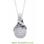 Alesandro Menegati Sterling Silver Black Diamonds and White Topaz Swarowski Style Necklace