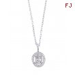 Alesandro Menegati Sterling Silver Circle Necklace with Diamonds and White Topaz