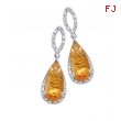 Alesandro Menegati Sterling Silver Earrings with Diamonds and Citrines