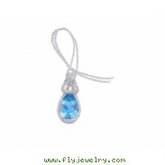 Alesandro Menegati Sterling Silver Necklace with Diamonds and Blue Topaz