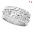 Antique Style Bezel Set Diamond Ring, 14K White Gold