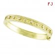 Antique Style Diamond Bangle Bracelet, 14K Yellow Gold