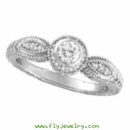 Bezel Diamond Ring 14K White Gold