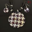 Black and Grey Mother of Pearl Necklace and Earrings Set