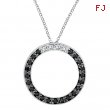 Black Diamond Circle Pendant Necklace