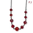 Black-plated Red Crystal Beaded 16