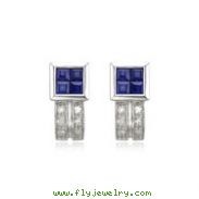 Blue Sapphire Diamond Earring